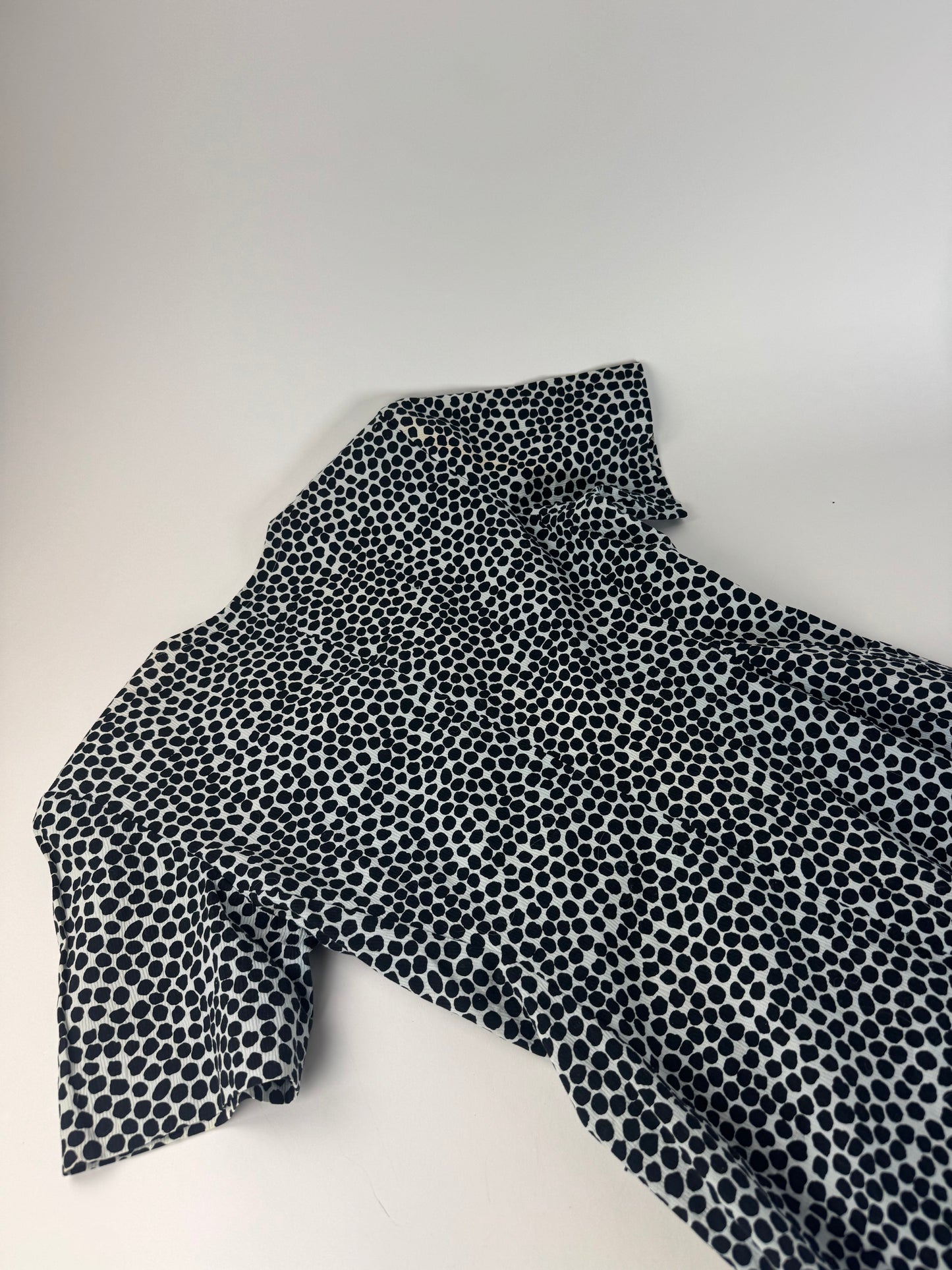 Vintage Yves Saint Laurent Canvas Leopard Dress Blue Black 38/M