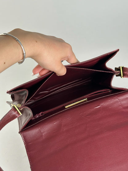 Vintage Cartier leather bag burgundy