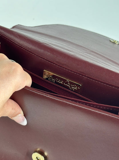 Vintage Cartier leather bag burgundy