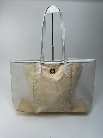Vintage Celine Paris transparent shopper bag white