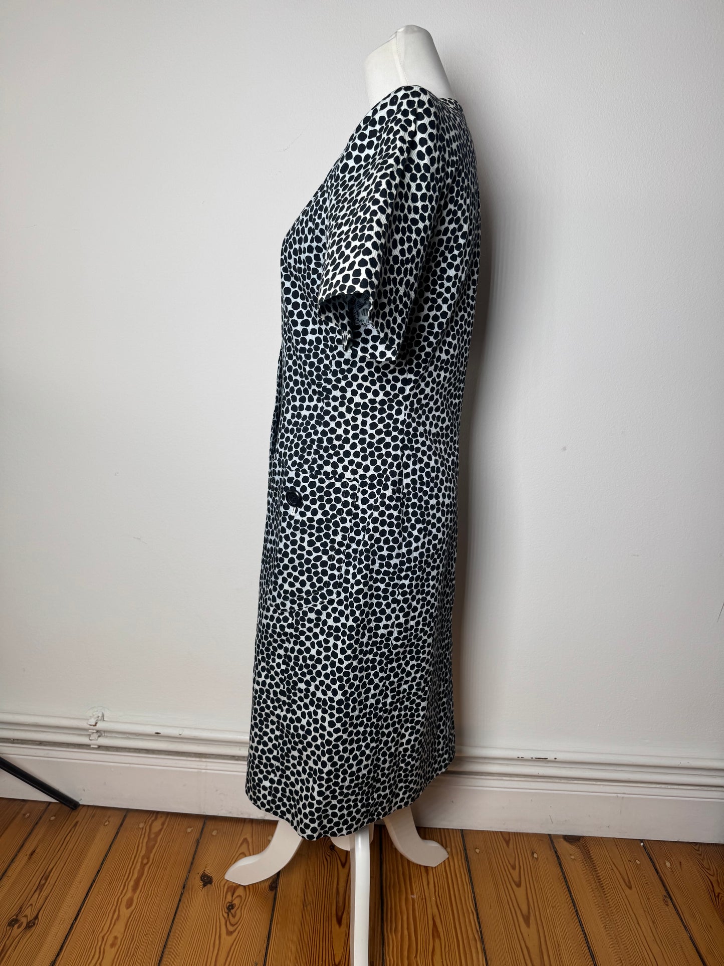 Vintage Yves Saint Laurent Canvas Leopard Dress Blue Black 38/M