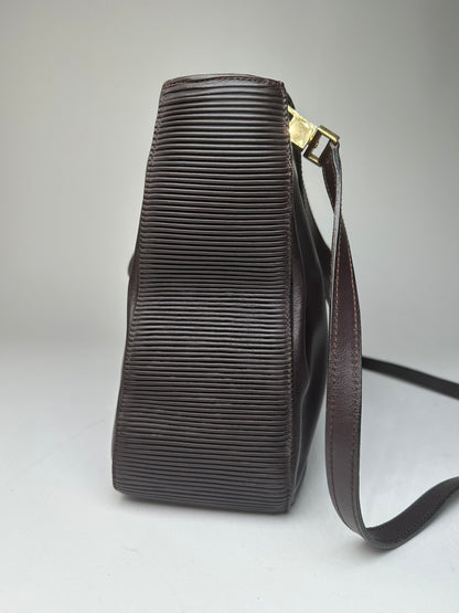 Vintage Celine Smooth Leather Tote Y2K Dark Brown Gold