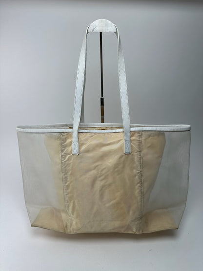 Vintage Celine Paris transparent shopper bag white