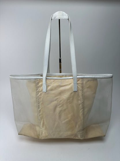 Vintage Celine Paris transparent shopper bag white