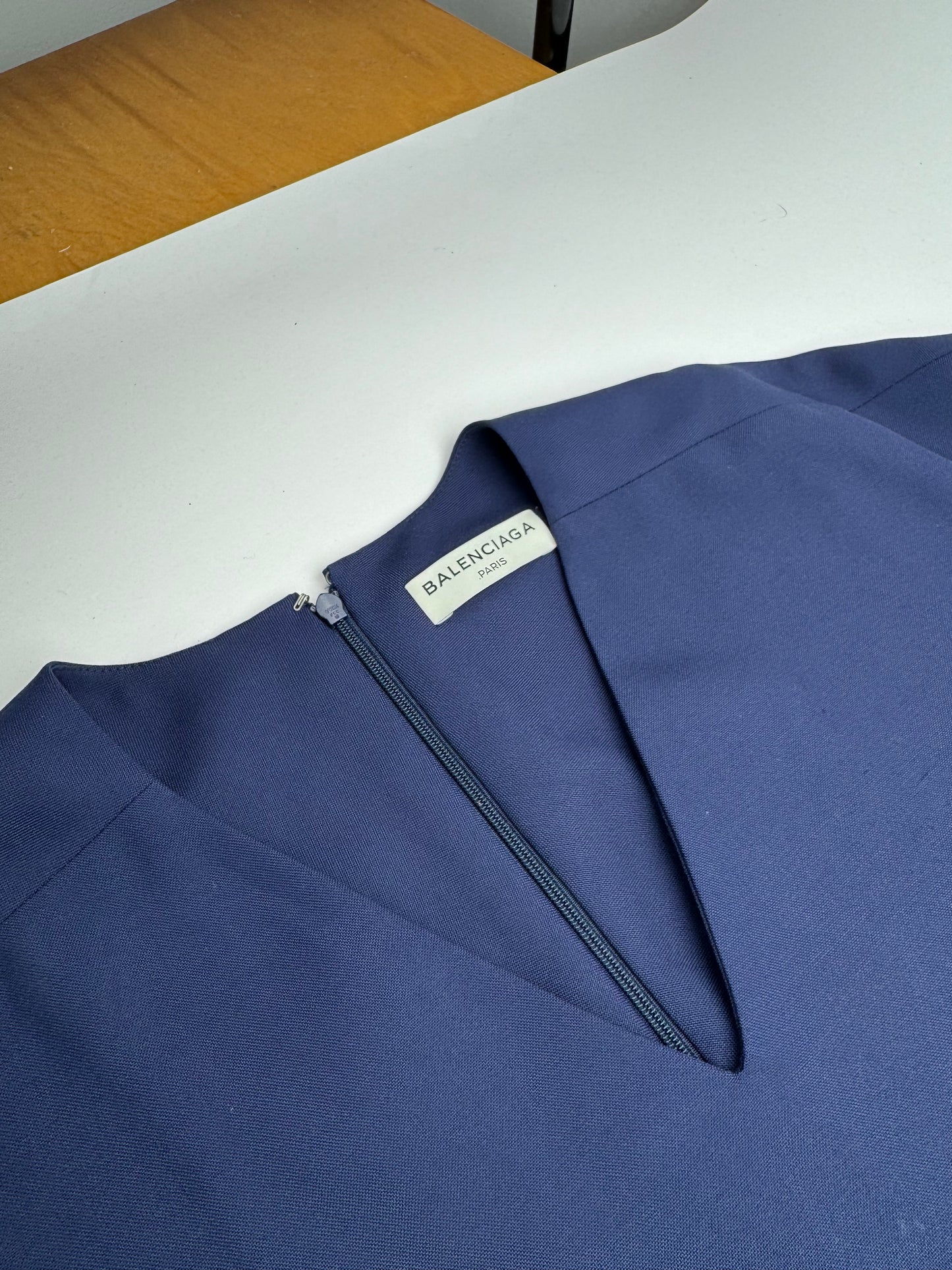 Vintage Balenciaga wool dress L Navy