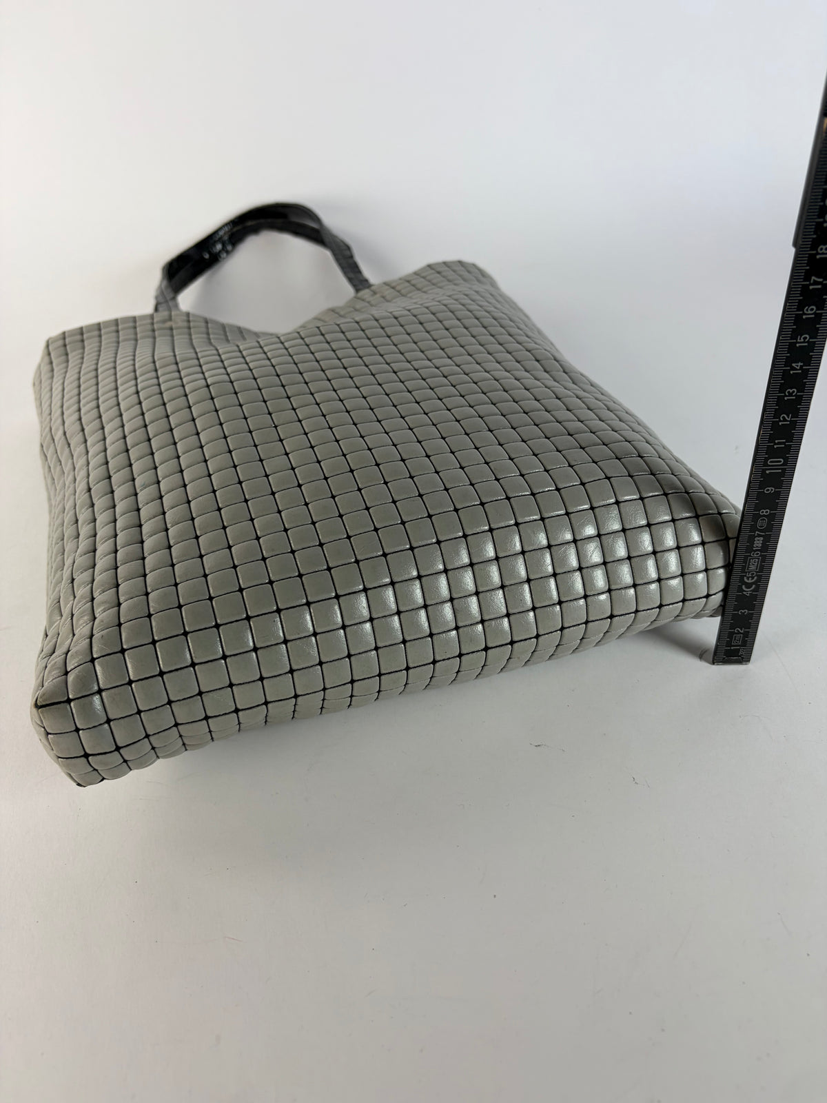 Vintage Issey Miyake Structured Rubberized Tote Light Grey Black