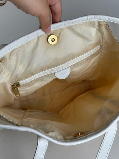 Vintage Celine Paris transparent shopper bag white