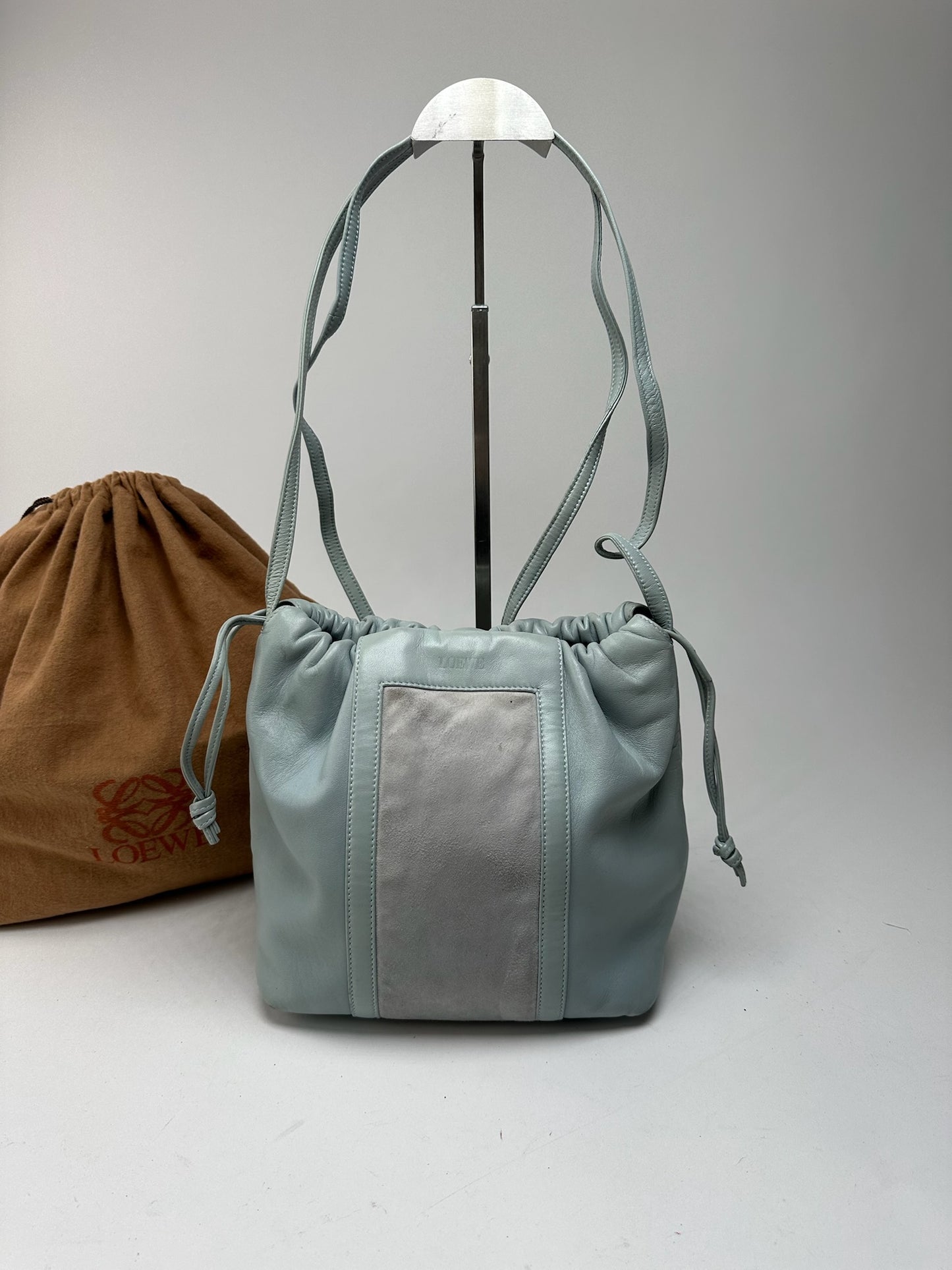 Vintage Loewe Madrid leather bag turquoise