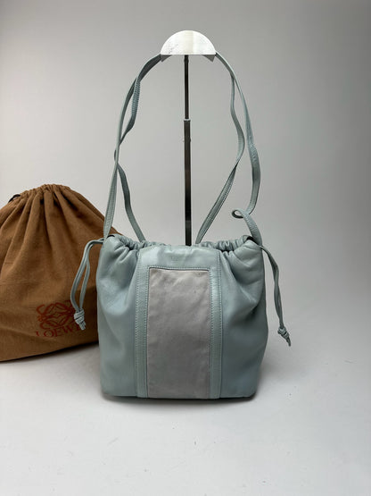 Vintage Loewe Madrid leather bag turquoise