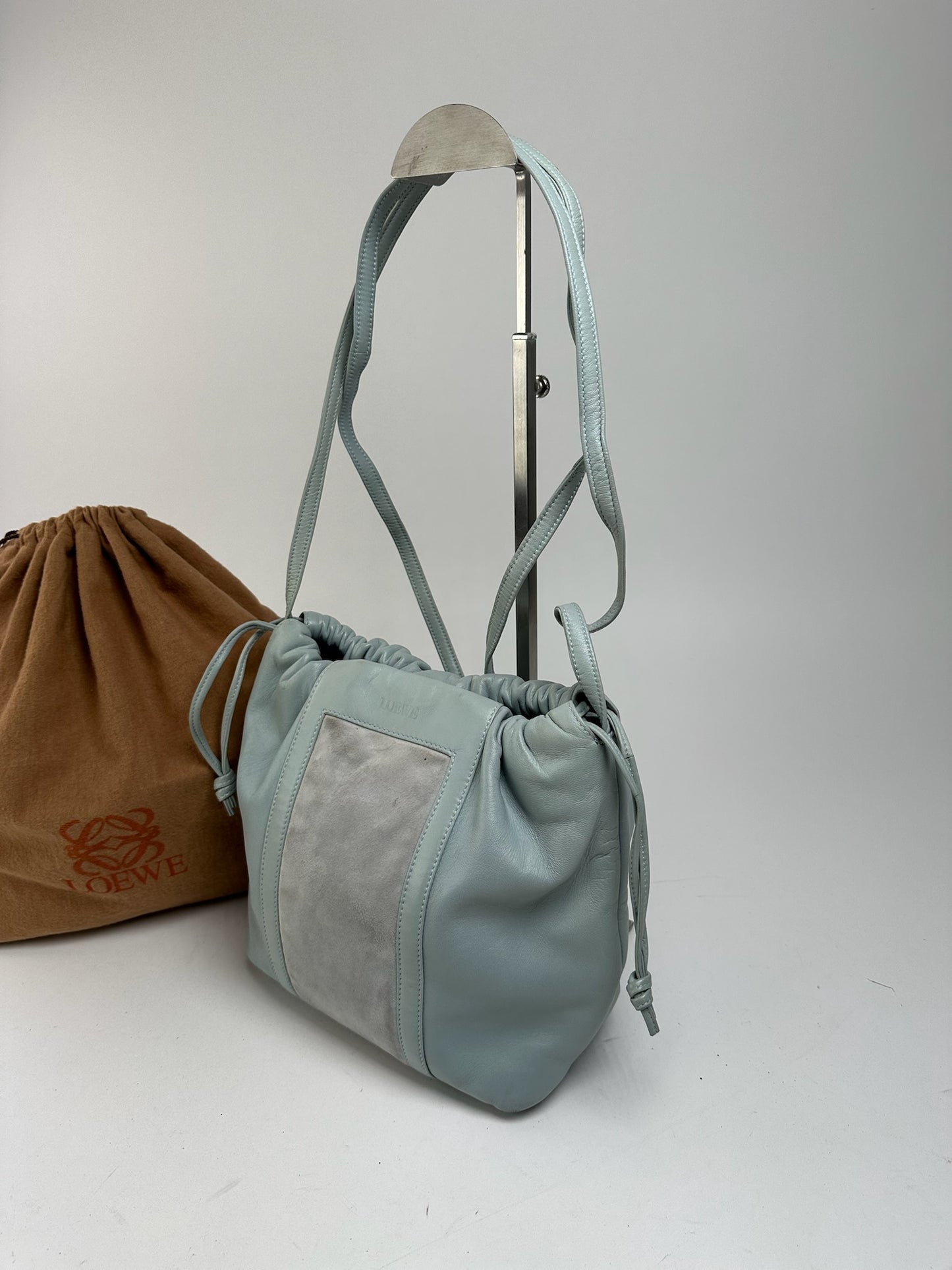 Vintage Loewe Madrid leather bag turquoise