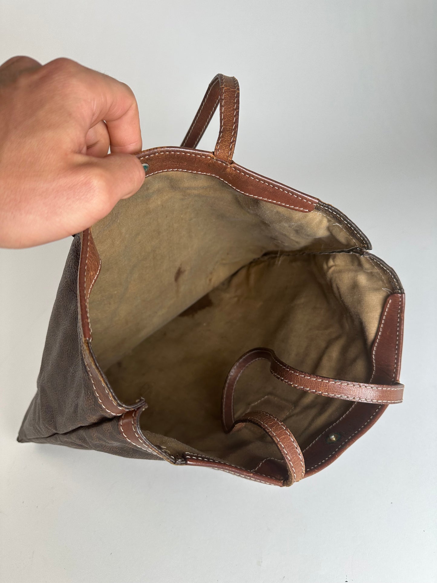 Vintage Celine Smooth Leather Tote Y2K Chocolate Brown
