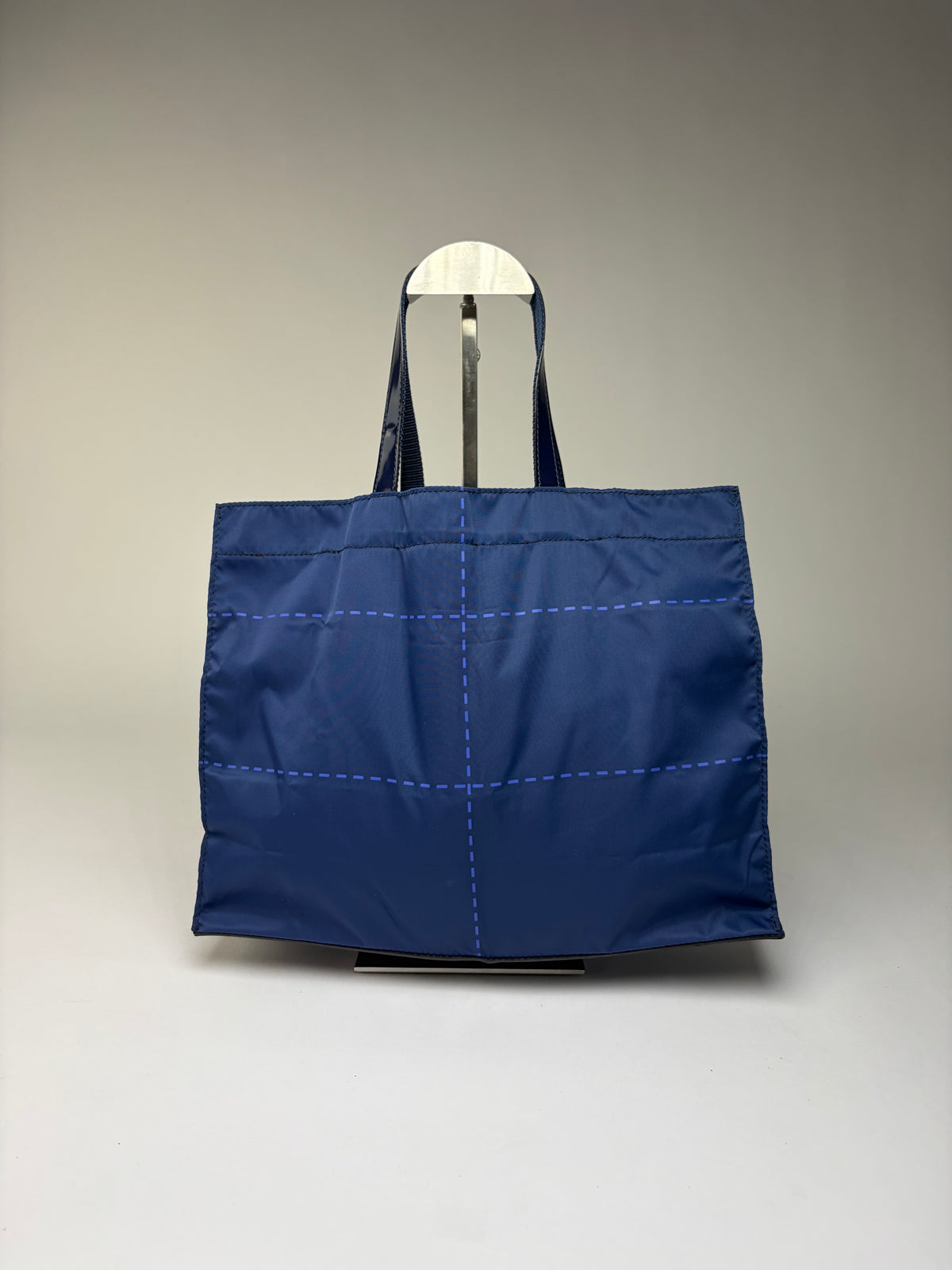 Vintage Issey Miyake Patent Trim Nylon Tote Navy