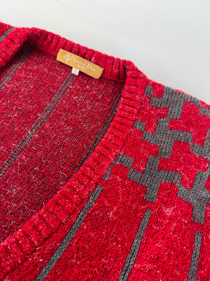 Vintage Dior Wool Sweater Red M