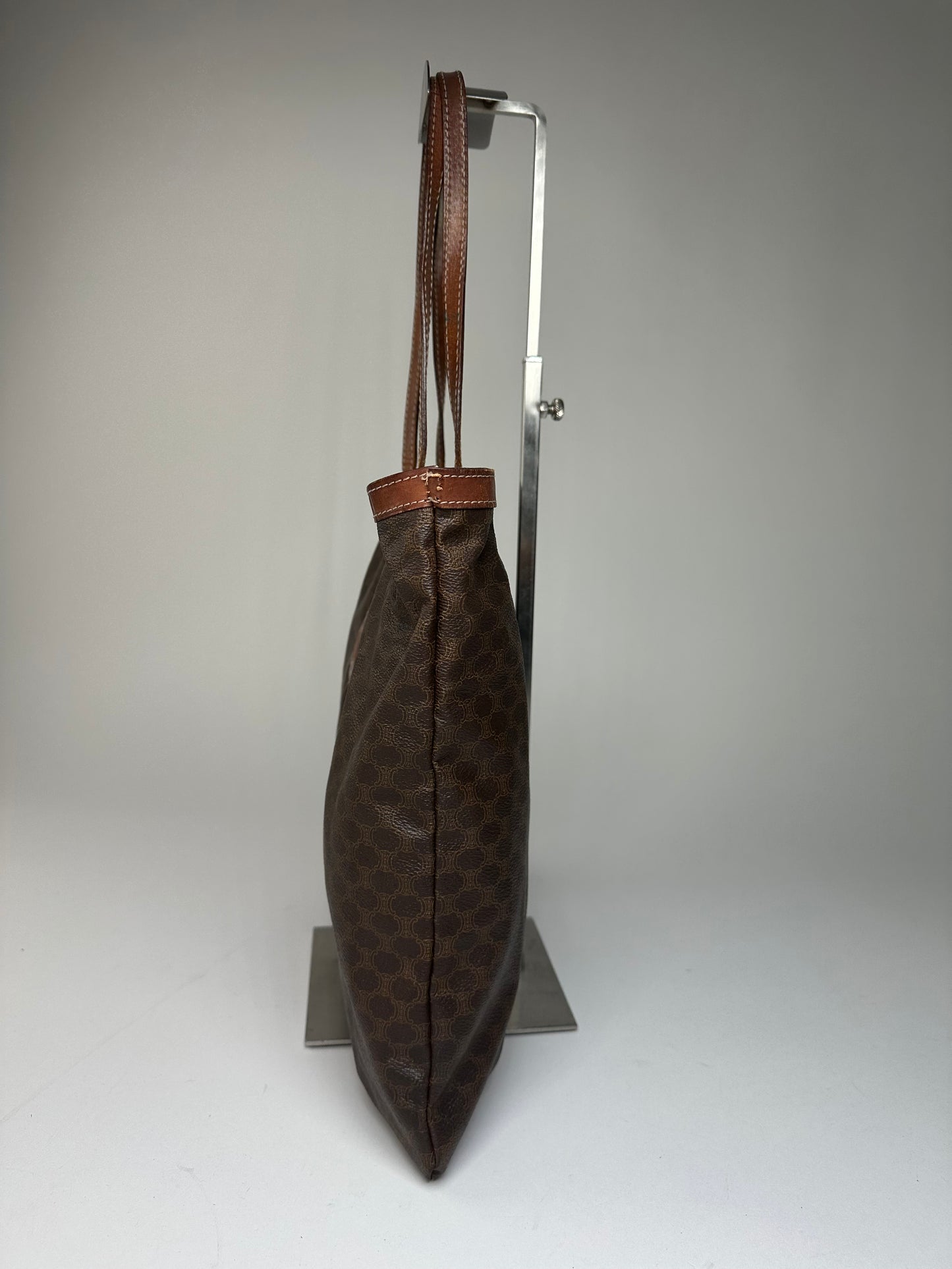 Vintage Celine Smooth Leather Tote Y2K Chocolate Brown