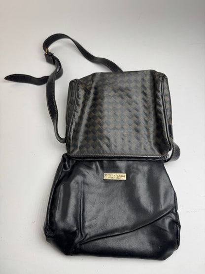 Sac vintage en cuir Bottega Veneta marron noir