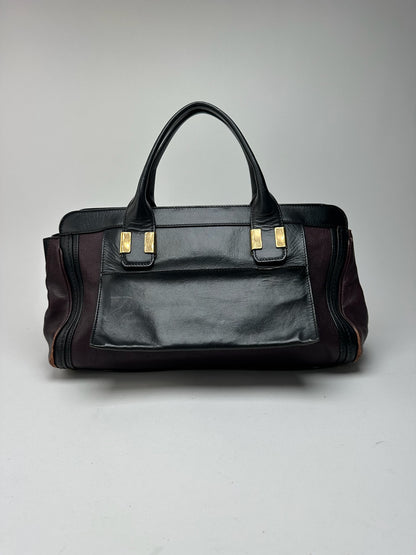 Sac vintage en cuir Chloé noir rouge