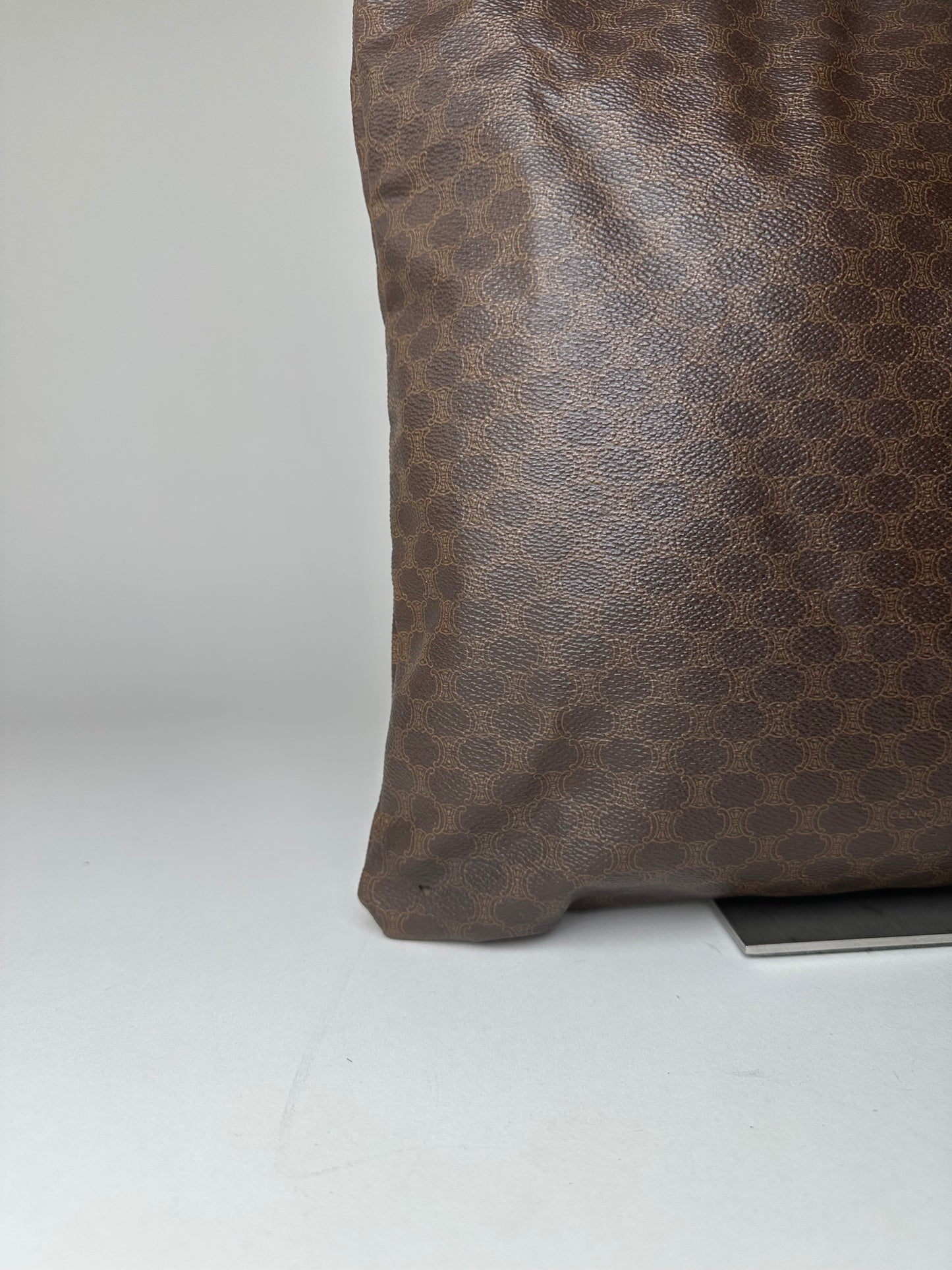 Vintage Celine Smooth Leather Tote Y2K Chocolate Brown