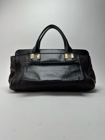 Sac vintage en cuir Chloé noir rouge