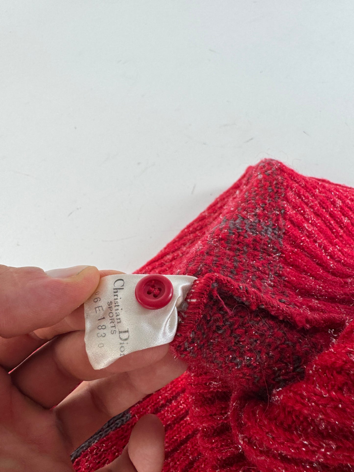 Vintage Dior Wool Sweater Red M