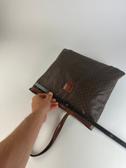 Vintage Celine Smooth Leather Tote Y2K Chocolate Brown