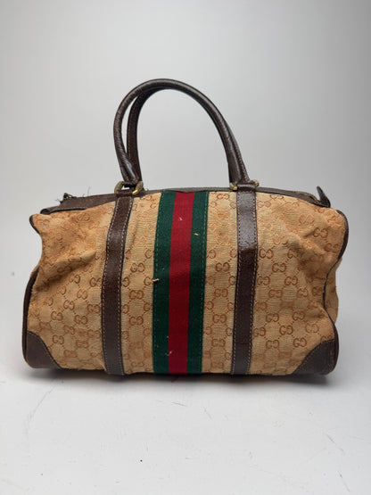 Vintage Gucci Mini Boston Monogram Bah Brown