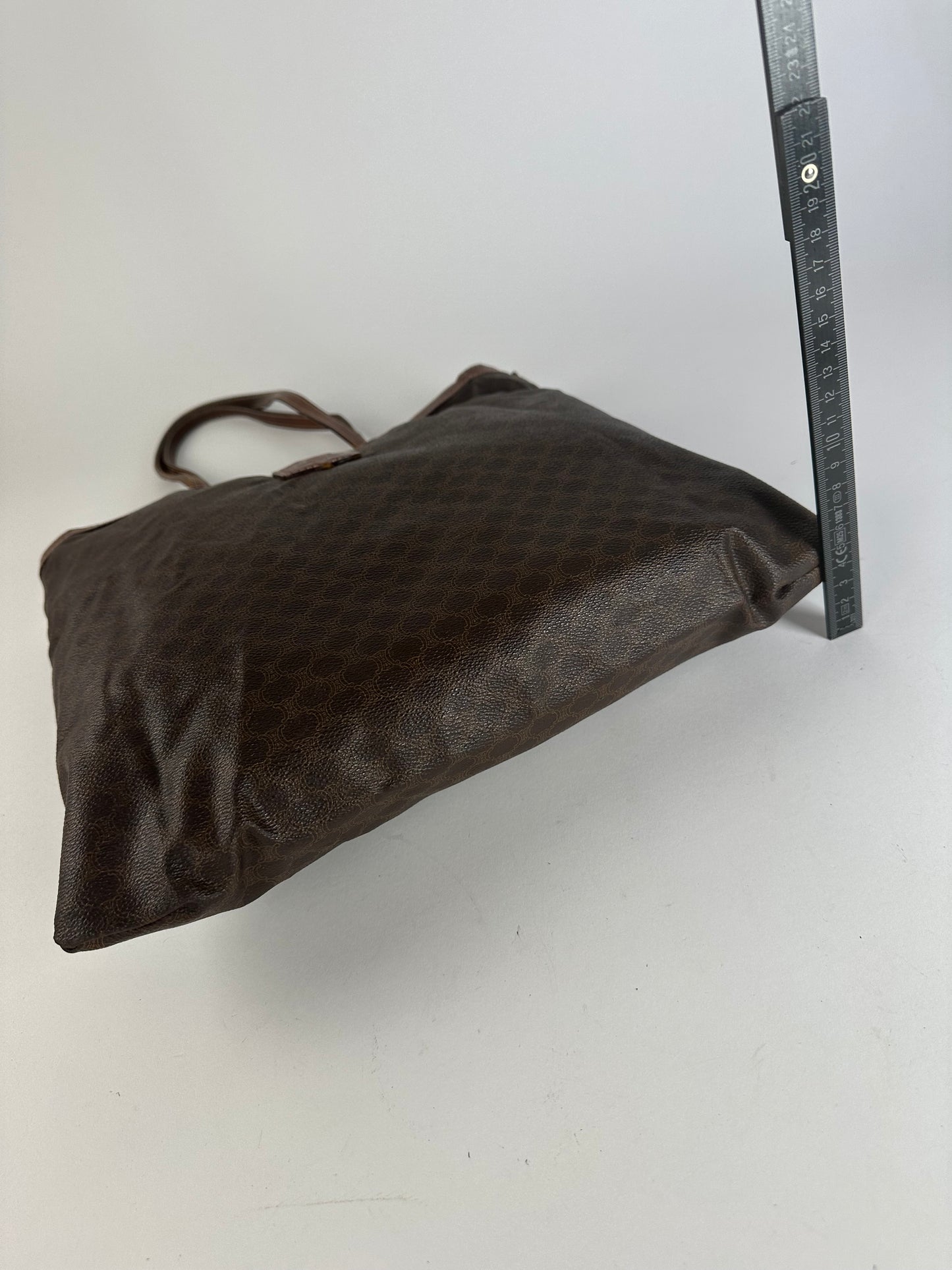 Vintage Celine Smooth Leather Tote Y2K Chocolate Brown