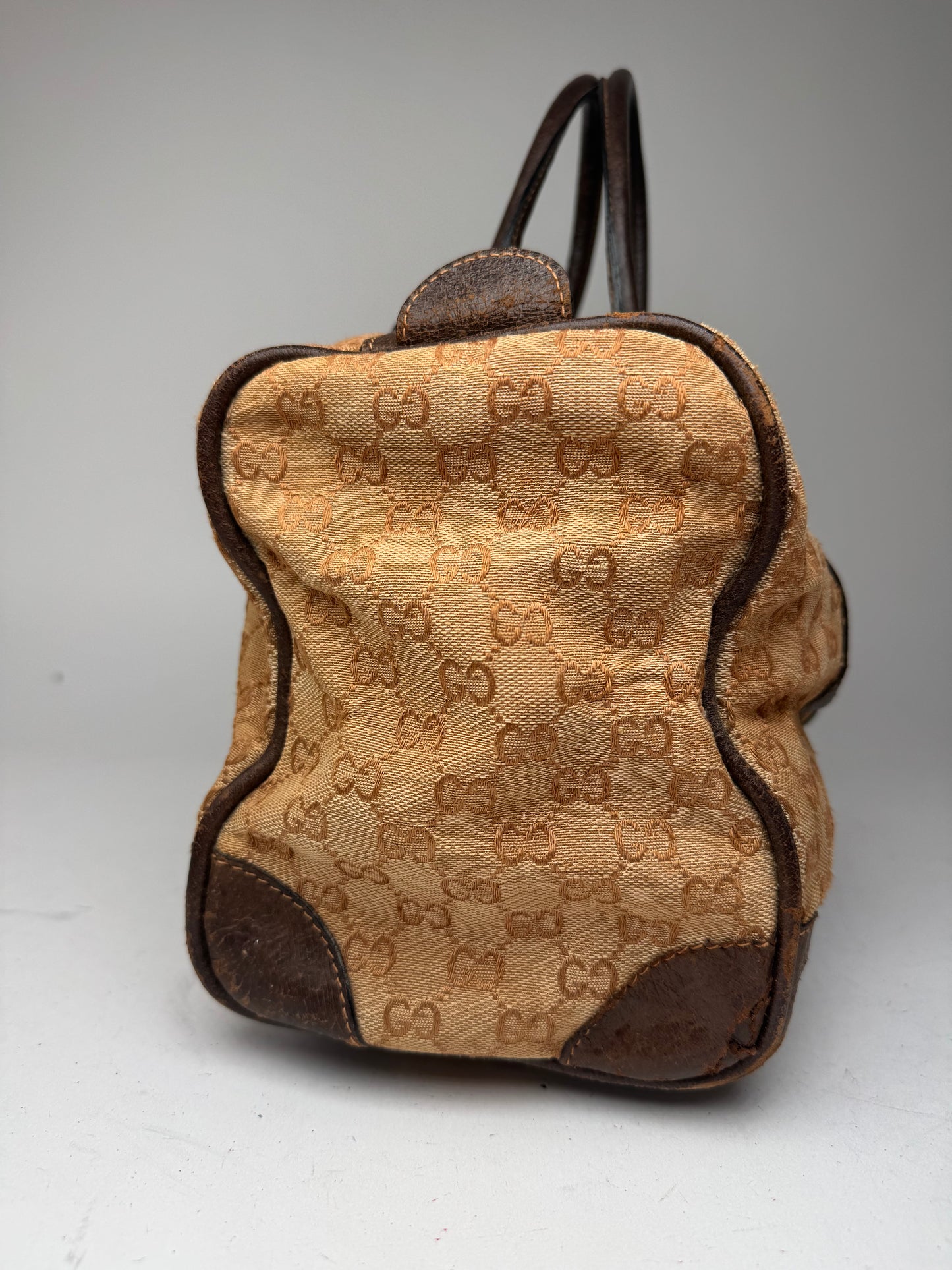 Vintage Gucci Mini Boston Monogram Bah Brown