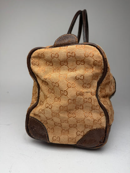 Vintage Gucci Mini Boston Monogram Bah Brown