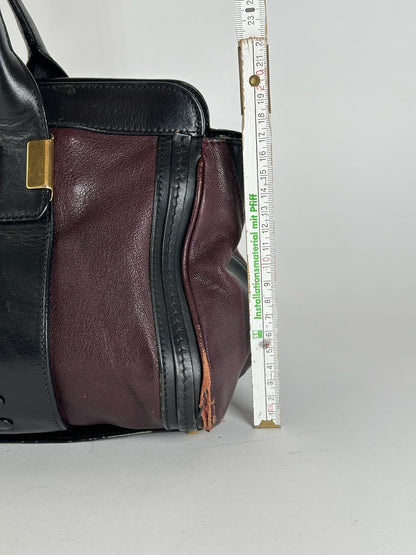 Sac vintage en cuir Chloé noir rouge