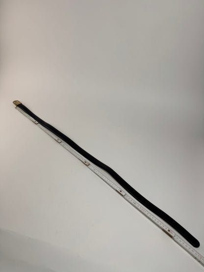 Vintage Celine Paris Carriage Logo Leather Belt Black