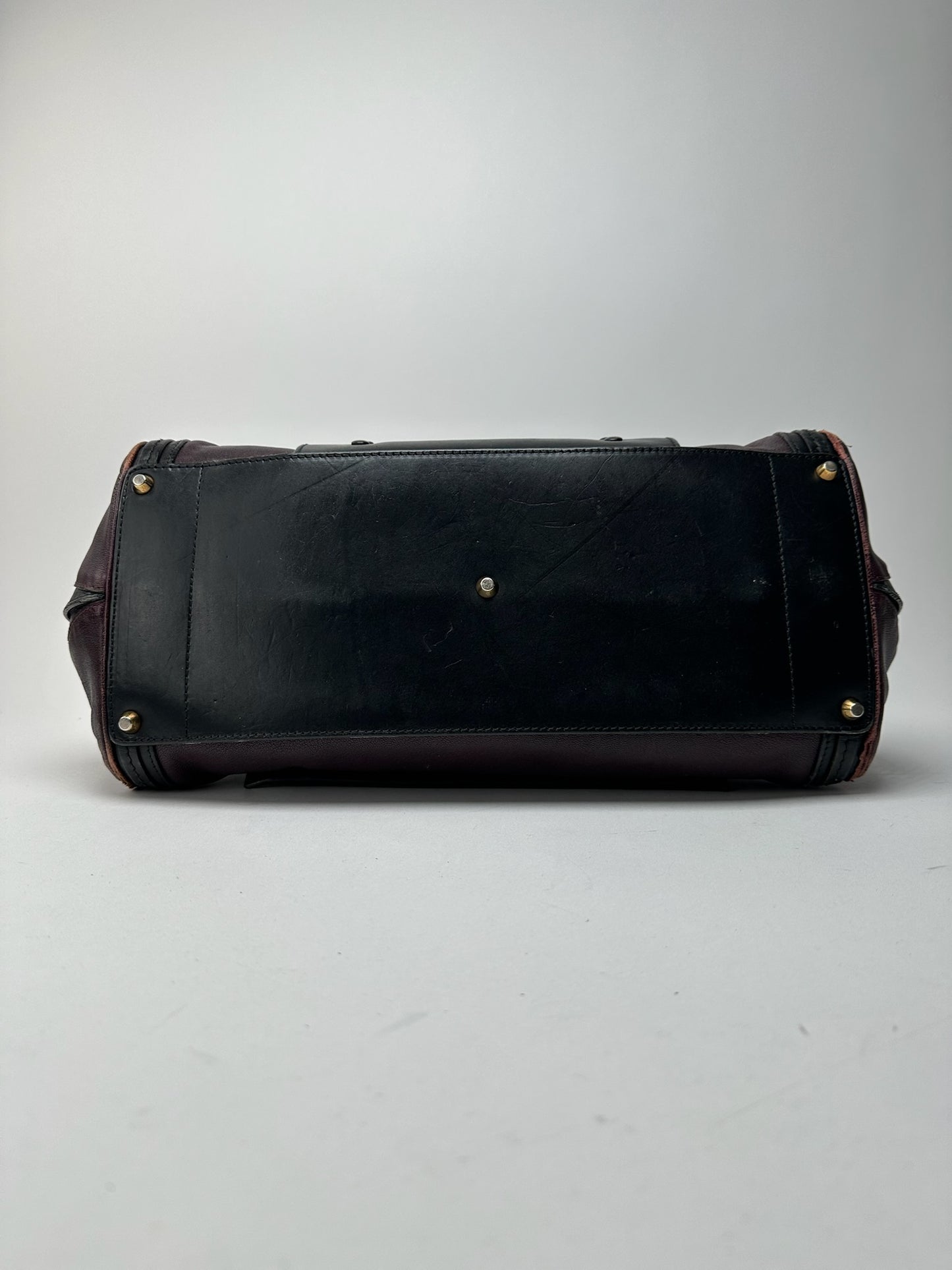 Sac vintage en cuir Chloé noir rouge