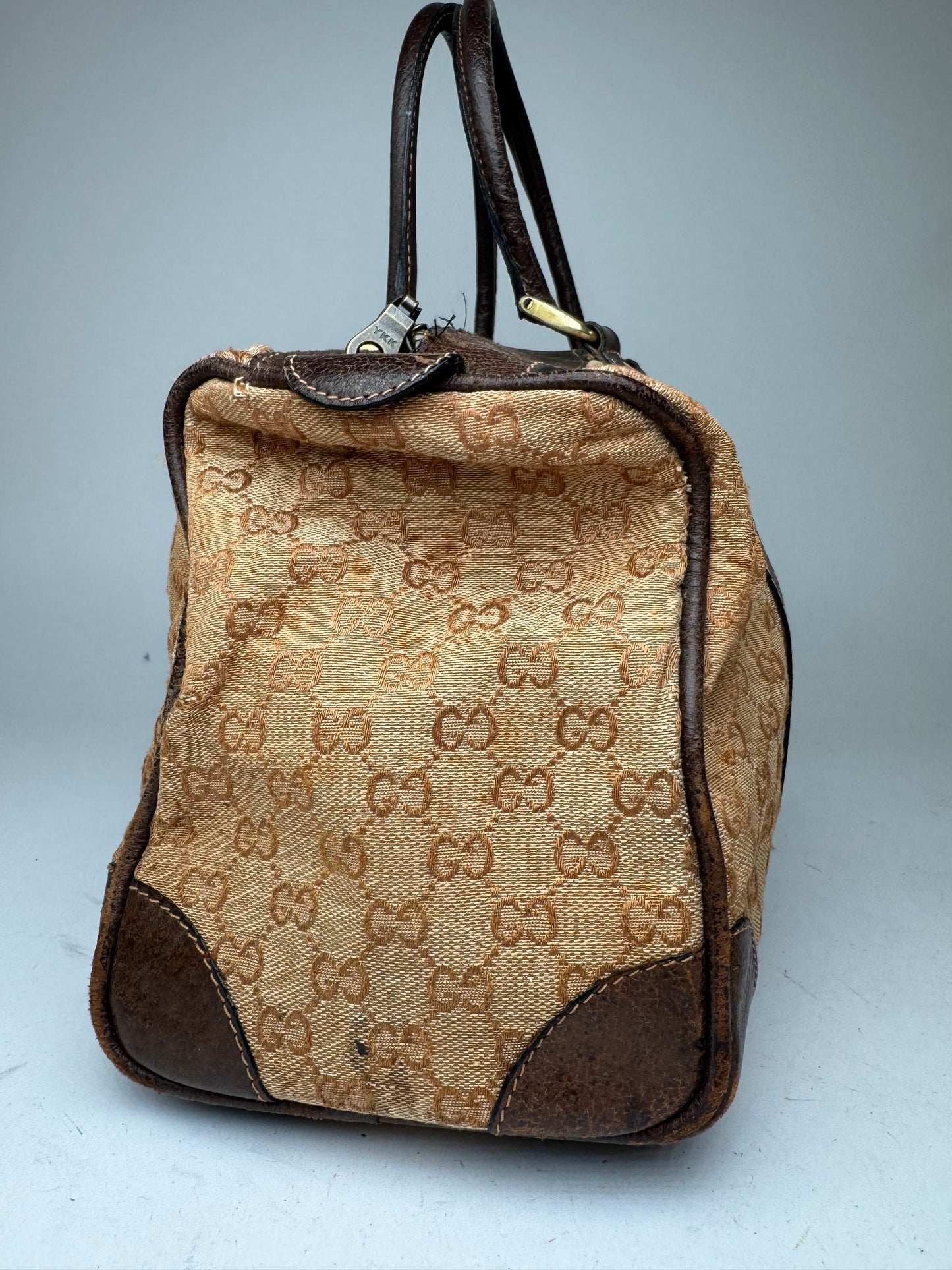 Vintage Gucci Mini Boston Monogram Bah Brown