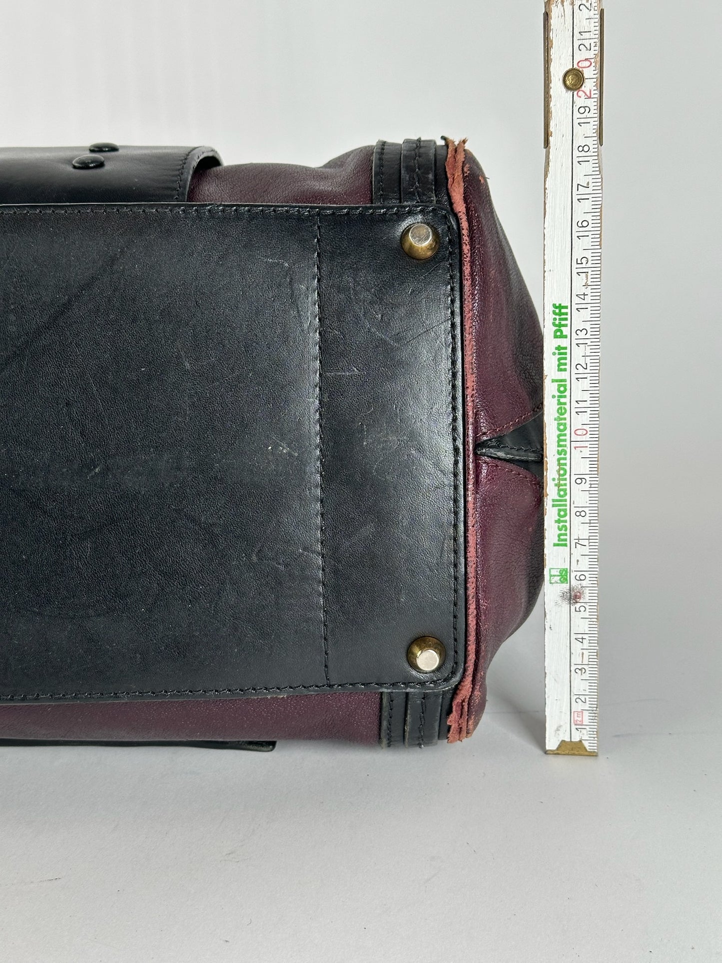 Sac vintage en cuir Chloé noir rouge