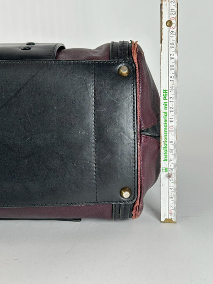 Sac vintage en cuir Chloé noir rouge