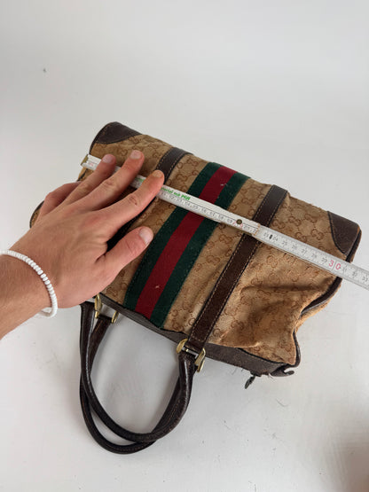 Vintage Gucci Mini Boston Monogram Bah Brown
