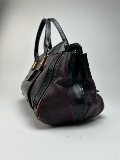 Sac vintage en cuir Chloé noir rouge