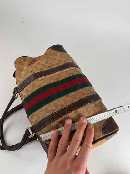 Vintage Gucci Mini Boston Monogram Bah Brown