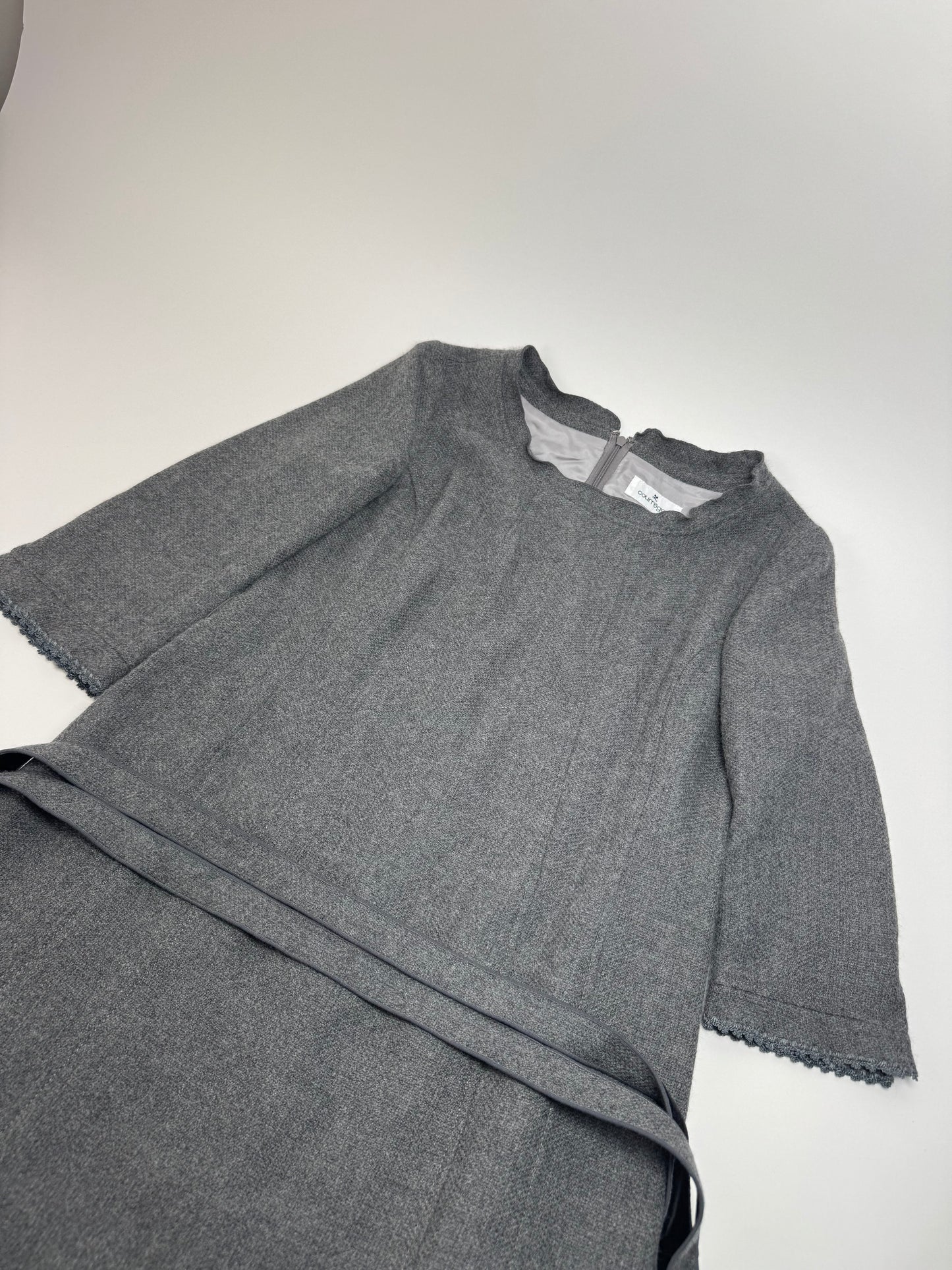 Vintage Courreges Wool Dress Grey 38/M