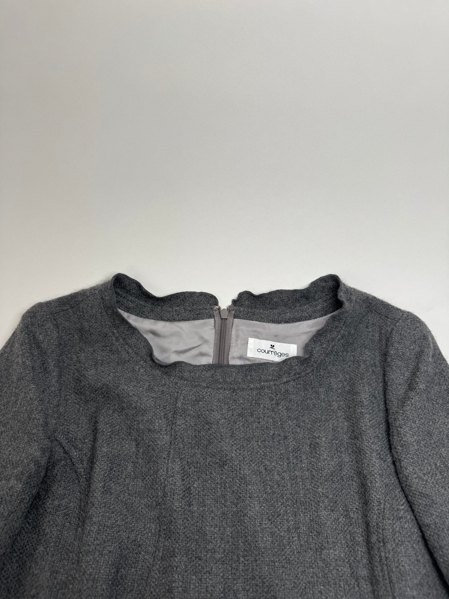 Vintage Courreges Wool Dress Grey 38/M
