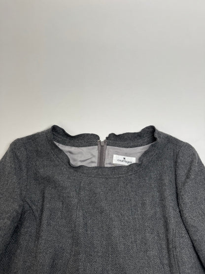 Vintage Courreges Wool Dress Grey 38/M