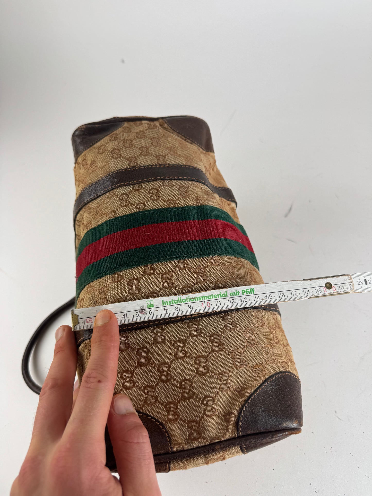 Vintage Gucci Mini Boston Monogram Bah Brown