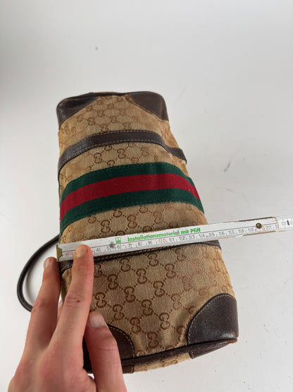 Vintage Gucci Mini Boston Monogram Bah Brown