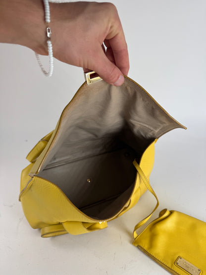 Vintage Salvatore Ferragamo Leather Bag Yellow