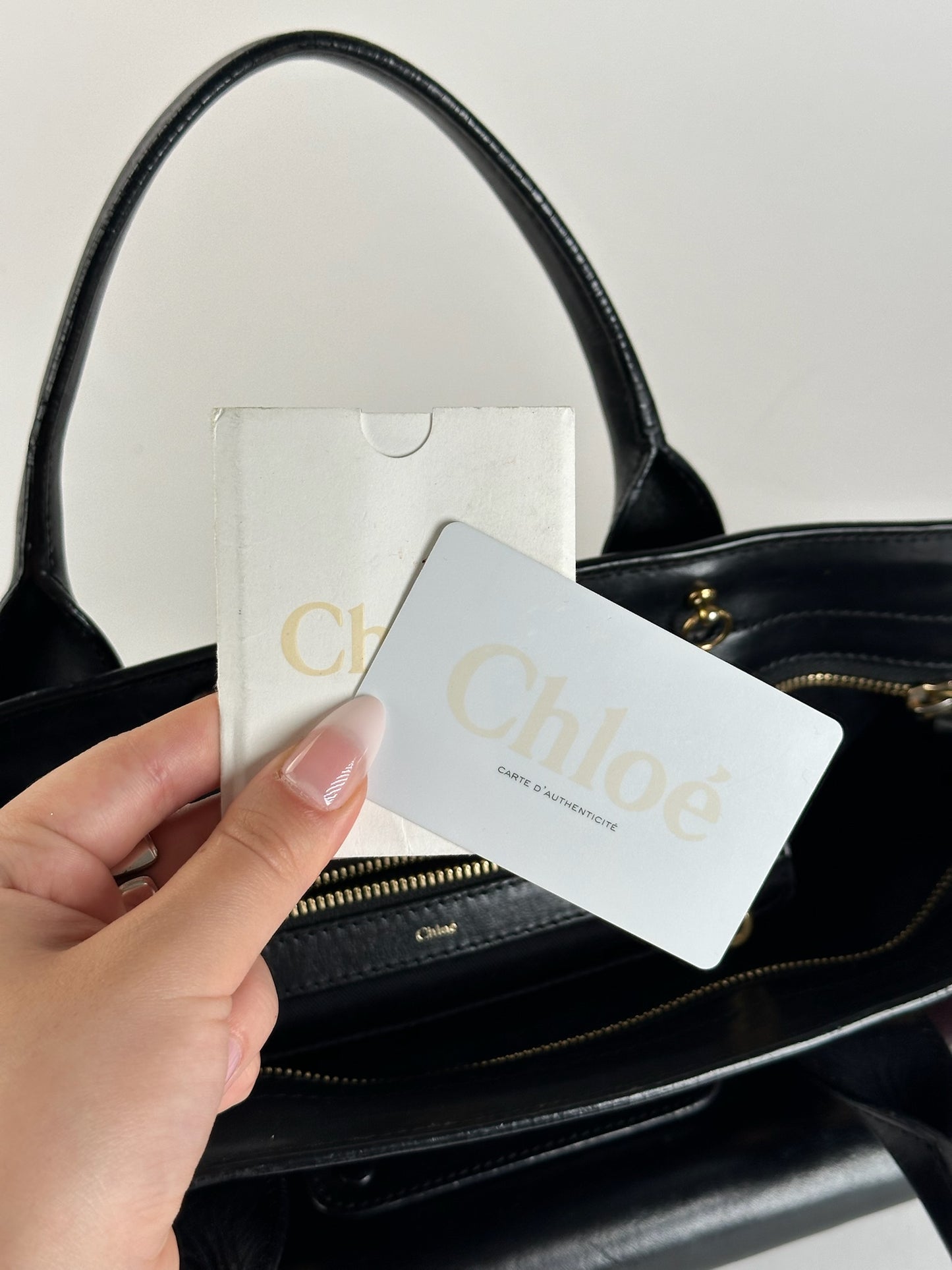 Sac vintage en cuir Chloé noir rouge