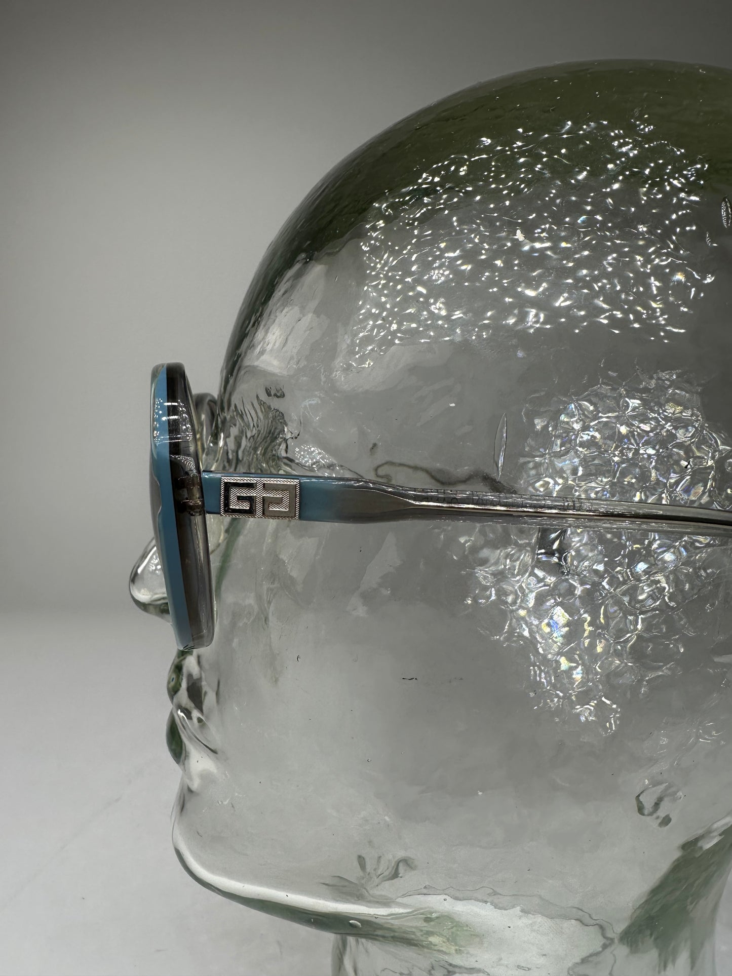 Vintage Givenchy Acetate Sunglasses Y2K Blue Silver