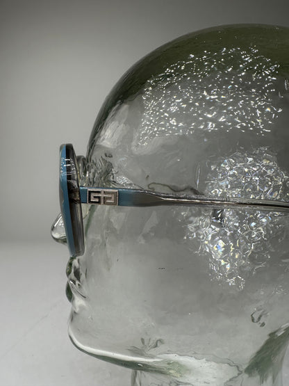 Vintage Givenchy Acetate Sunglasses Y2K Blue Silver