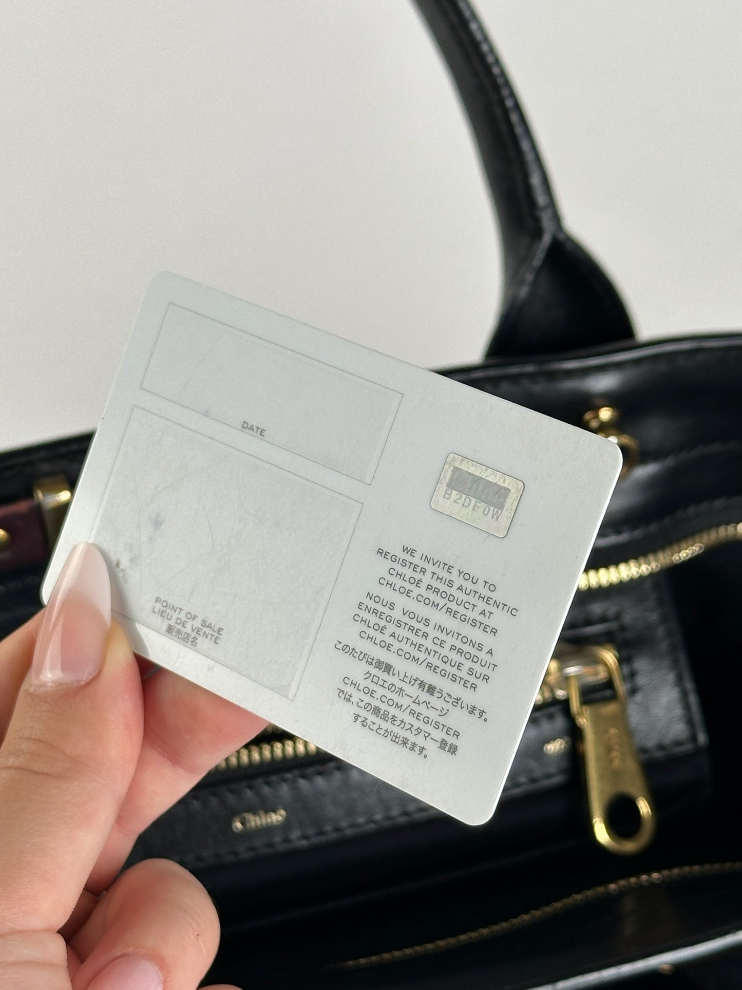 Sac vintage en cuir Chloé noir rouge