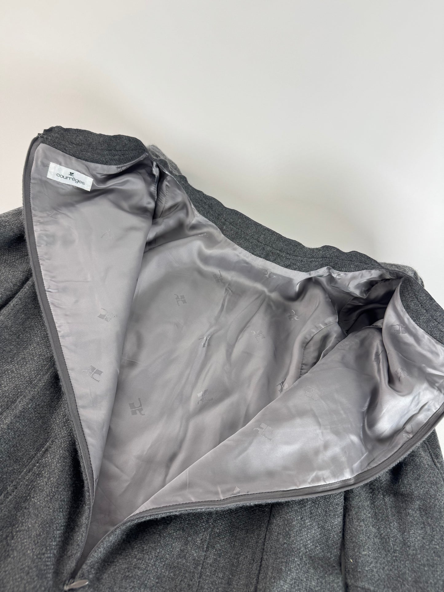 Vintage Courreges Wool Dress Grey 38/M