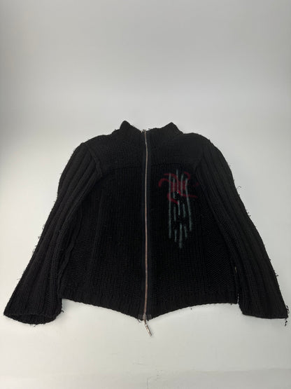 Vintage Cavalli Knitted Jacket Y2K Black Red Green