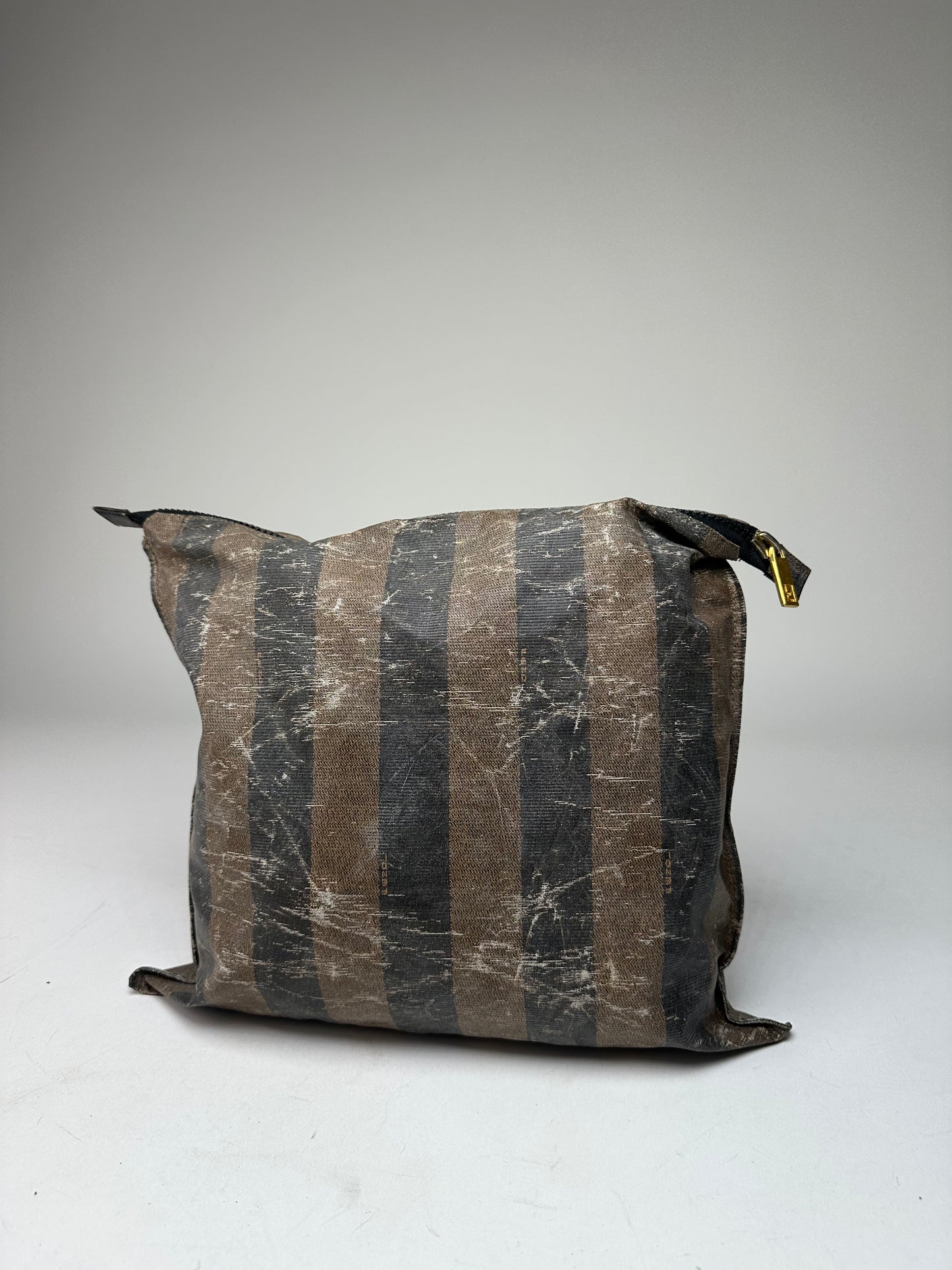 Vintage Fendi Striped Mini Bag Brown Black